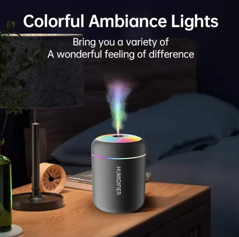 Lampada LED Mini USB 180ml Umidificatore Notturno per Casa e Auto