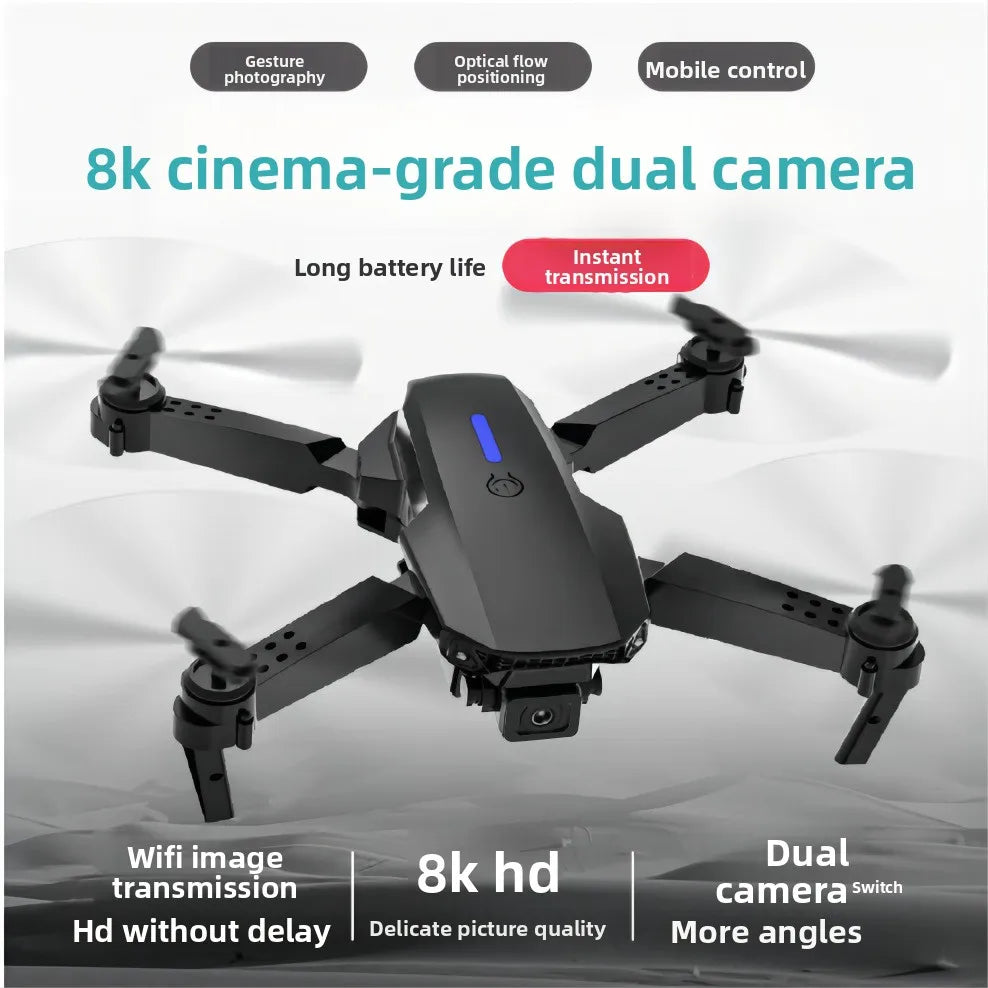 Drone E88 Pro 4K Doppia Fotocamera RC Quadricottero Pieghevole WiFi FPV con Mantenimento Altitudine Modalità Headless