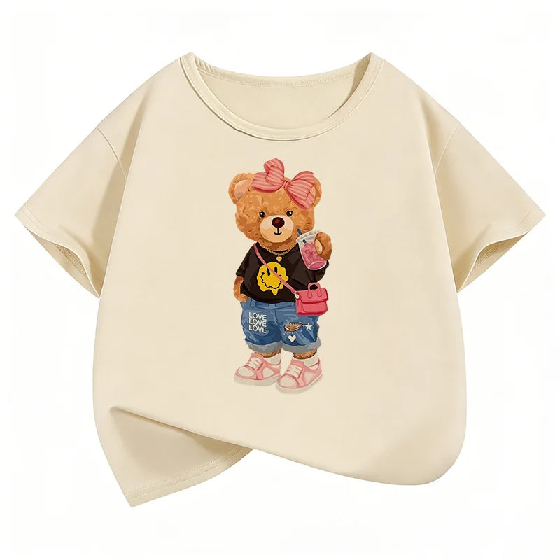 T-Shirt Bambini Orso Hip Hop Y2K – Grafica Divertente
