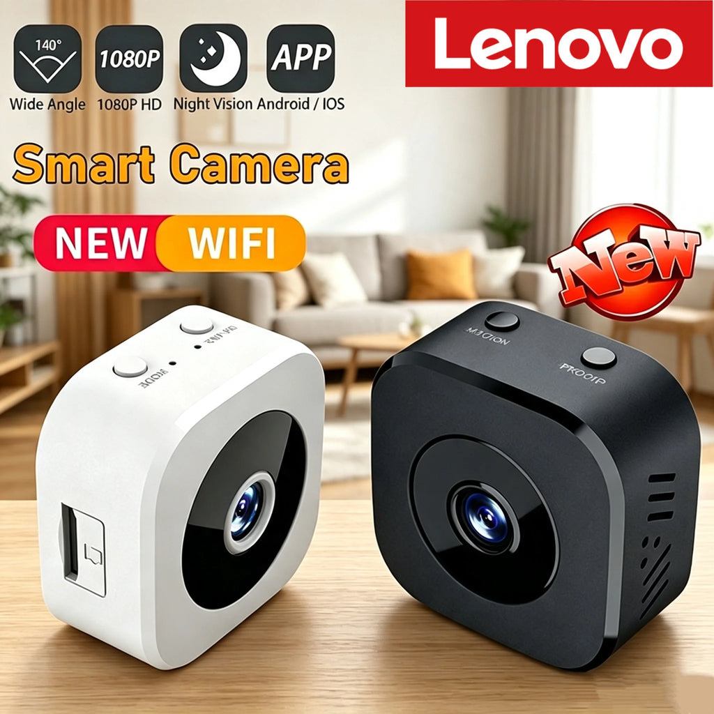 Lenovo Telecamera di Sorveglianza 4K Full HD WiFi Mini Sicurezza Audio Bidirezionale Rilevamento Movimento Visione Notturna