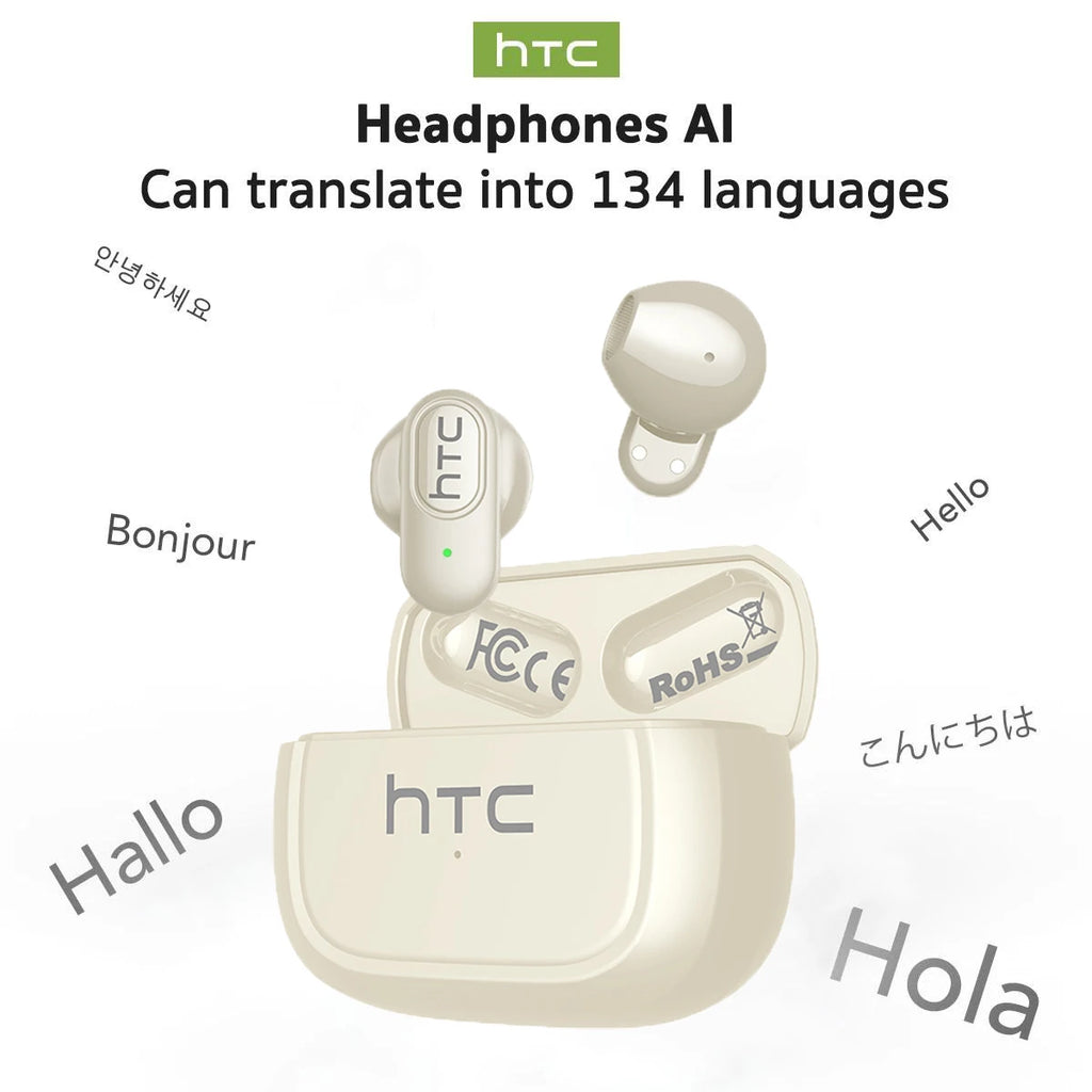 Cuffie Wireless HTC TWS con Noise Cancelling e Bluetooth 5.3
