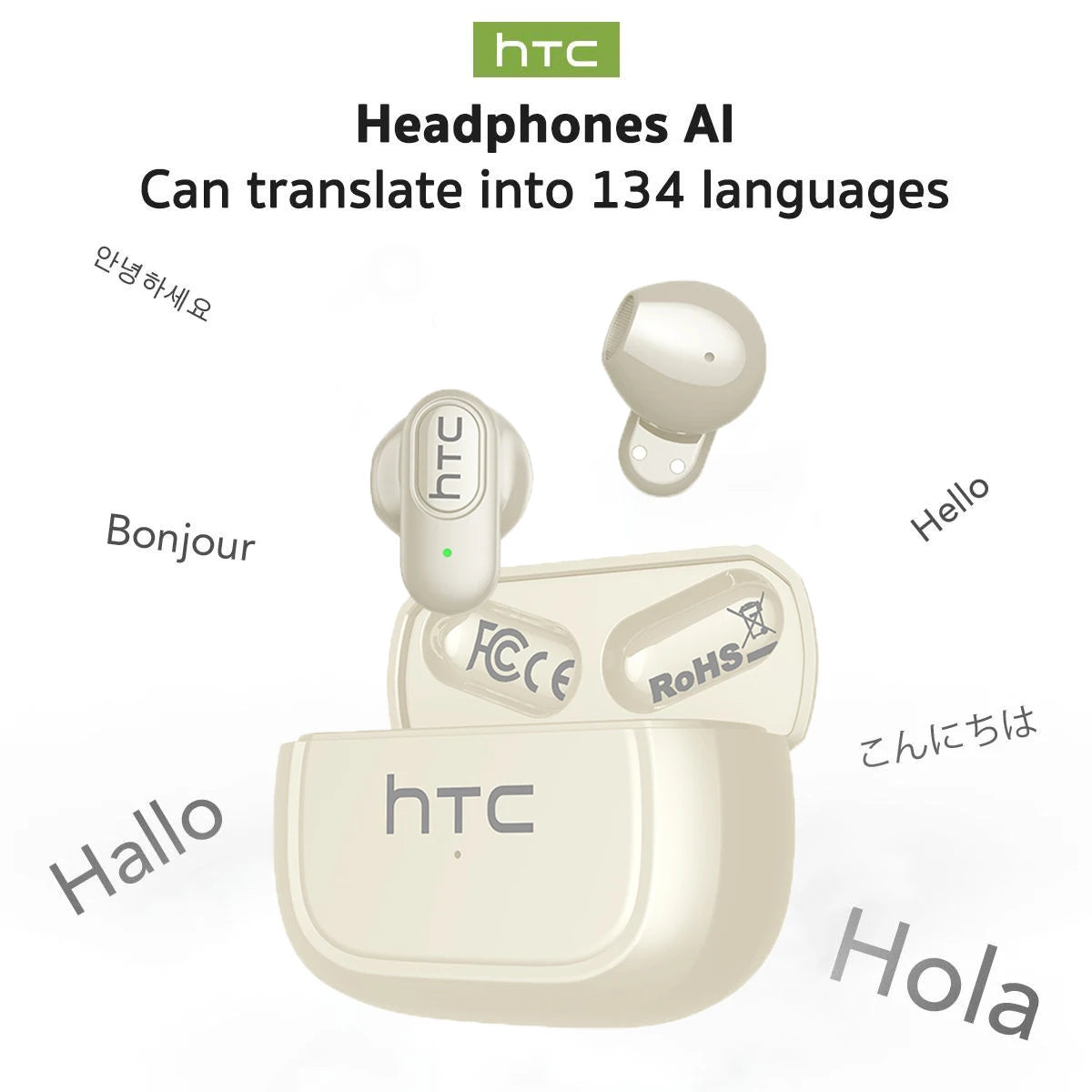 Cuffie Wireless HTC TWS con Noise Cancelling e Bluetooth 5.3