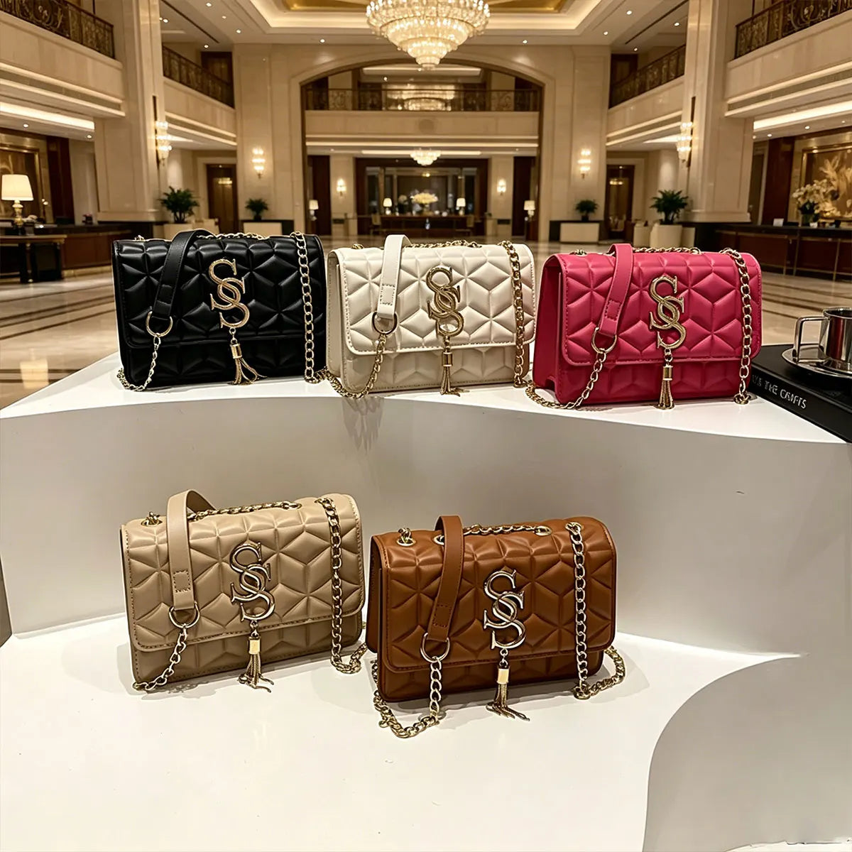 Borsa Piccola Trapuntata Argyle – Elegante Tracolla da Donna