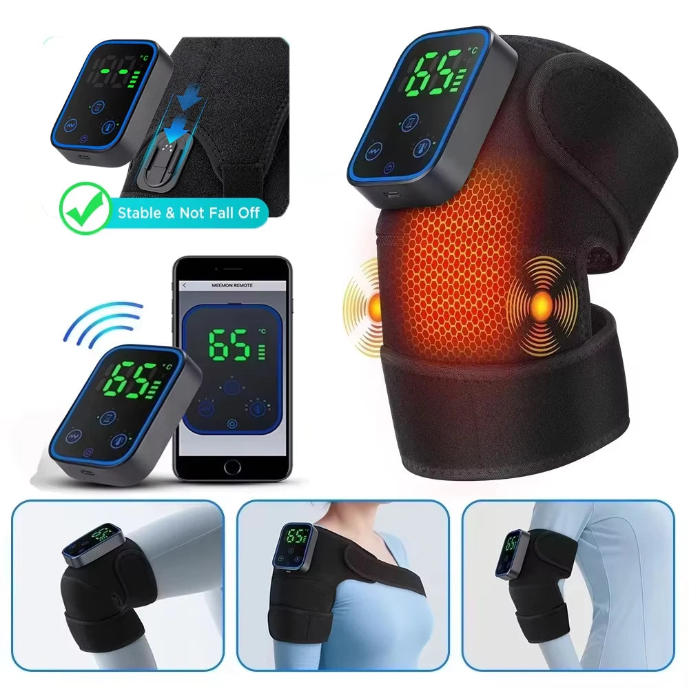 Massaggiatore Elettrico per Ginocchio 5000mAh – Riscaldamento Rapido, Vibrazione e Compressione per Spalla, Gomito e Gamba