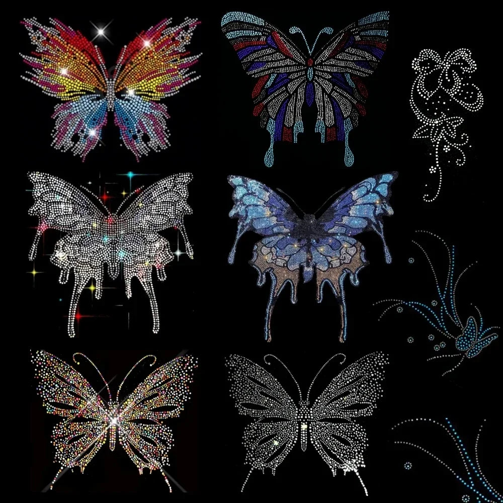 Patch Farfalle 3D Glitter – Applicazioni Termoadesive per Vestiti