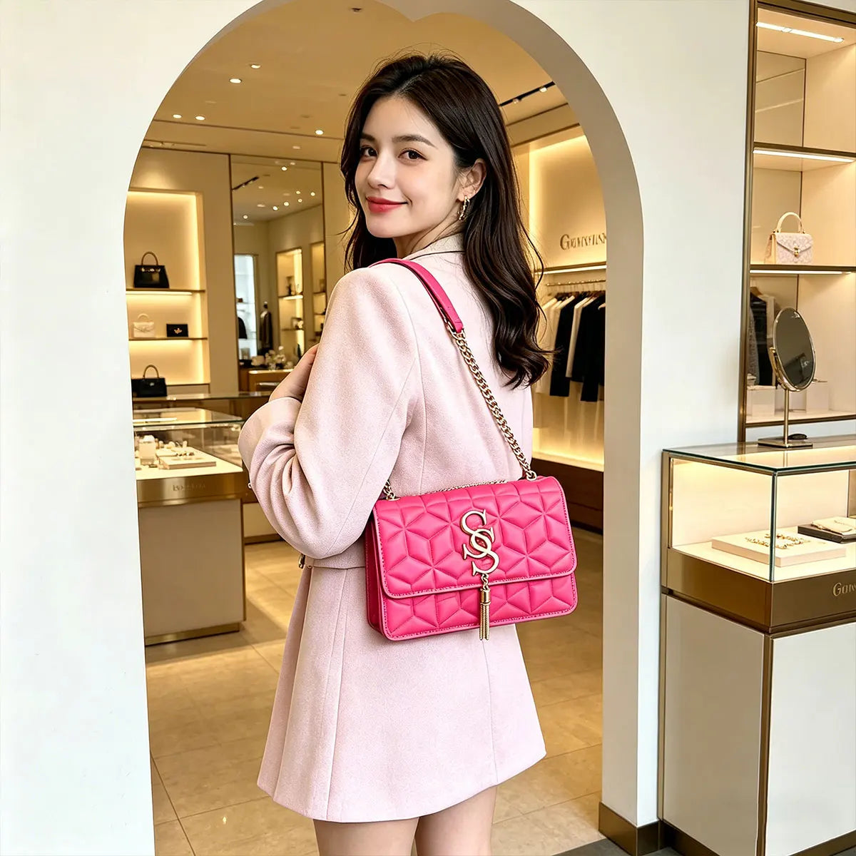 Borsa Piccola Trapuntata Argyle – Elegante Tracolla da Donna