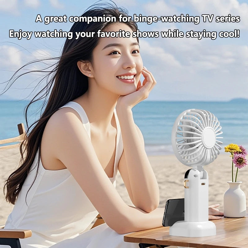 Lenovo Mini Ventilatore USB Portatile Ricaricabile con Display Digitale – Raffreddamento per Casa, Ufficio e Viaggi