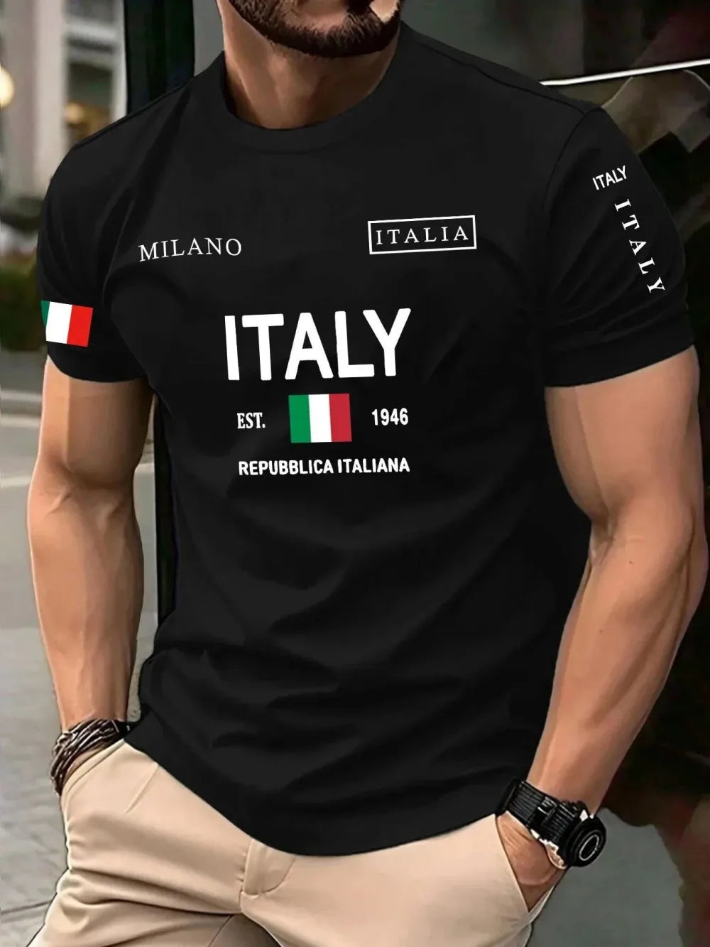 Men's T-Shirt with Letter Print – Urban Casual Style