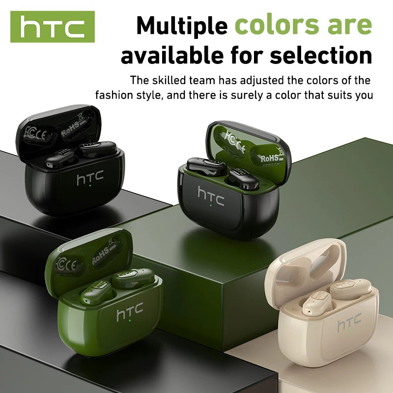 Cuffie Wireless HTC TWS con Noise Cancelling e Bluetooth 5.3