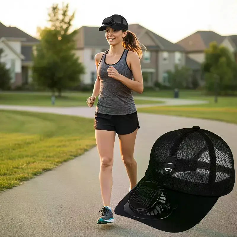 Cappello Estivo con Ventola e Pannello Solare USB