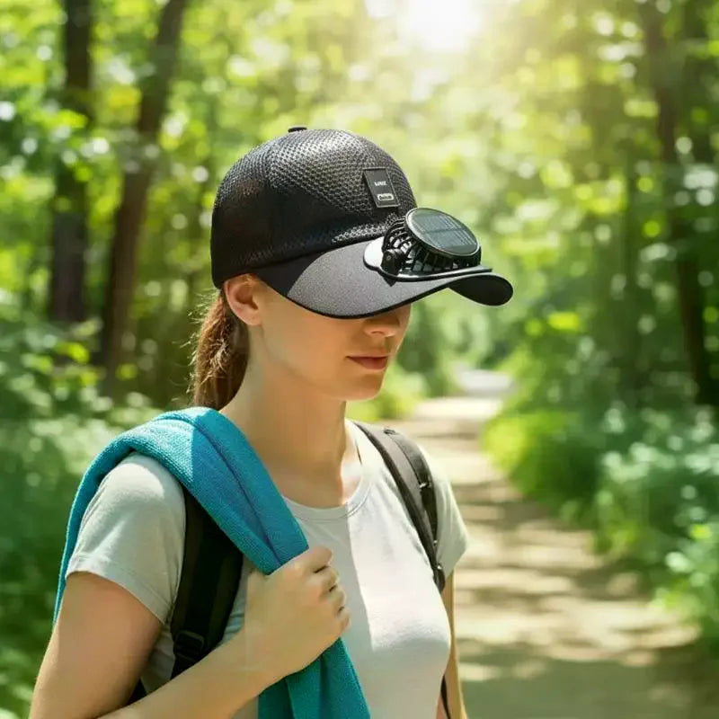 Cappello Estivo con Ventola e Pannello Solare USB