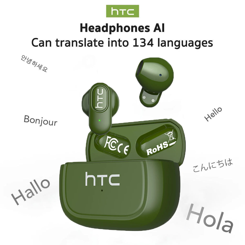 Cuffie Wireless HTC TWS con Noise Cancelling e Bluetooth 5.3