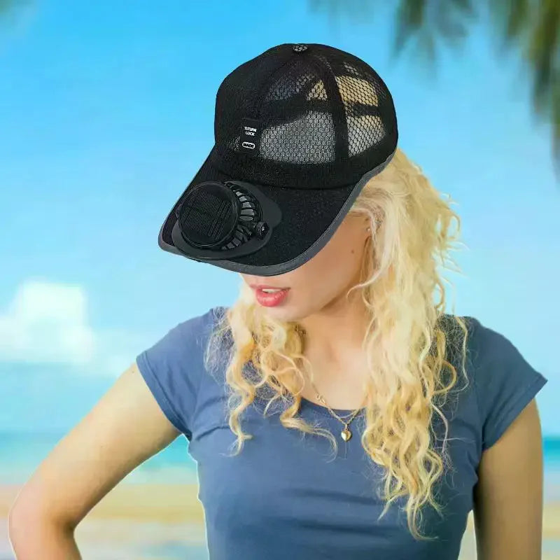 Cappello Estivo con Ventola e Pannello Solare USB