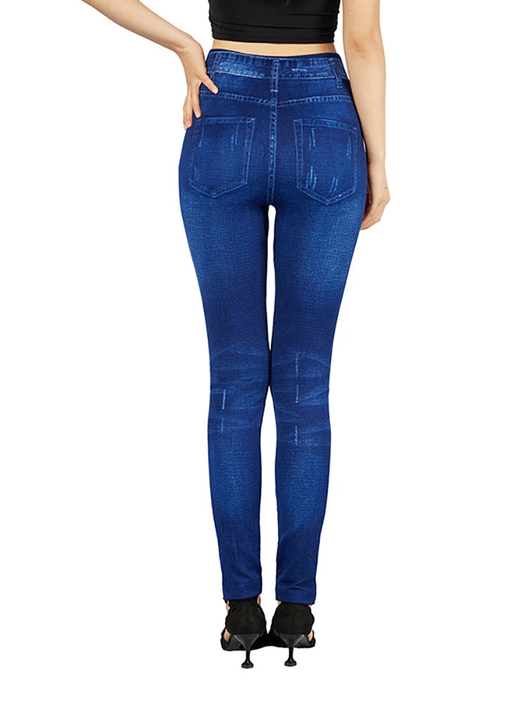 Damen-Leggings in Jeans-Optik – Slim Fit Hoher Bund