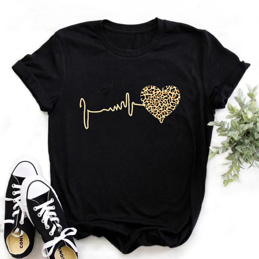 T-Shirt Donna Stampa Leopardata Harajuku – Stile Casual Estivo