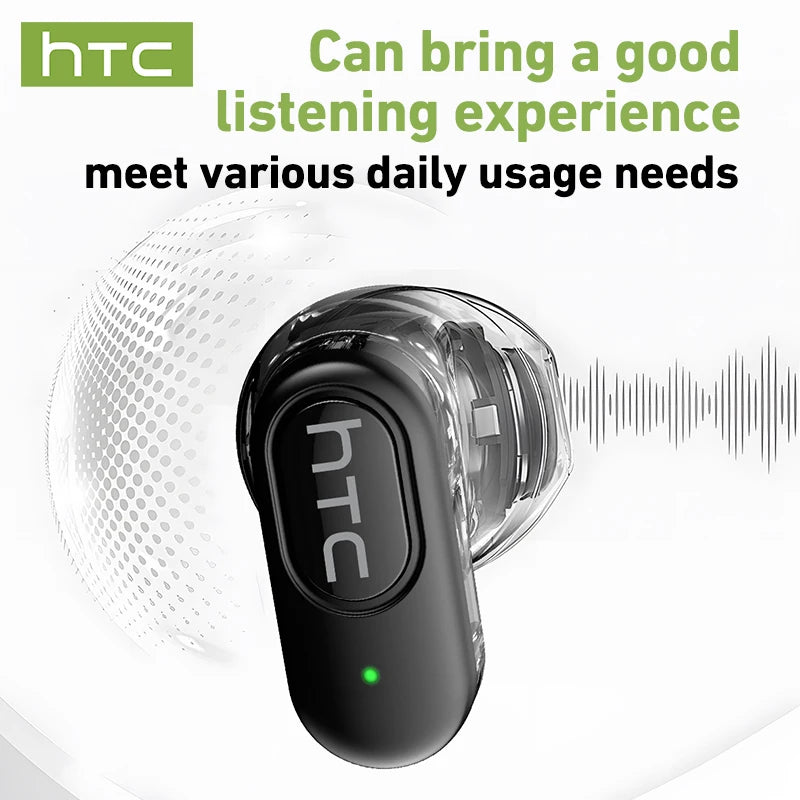 Cuffie Wireless HTC TWS con Noise Cancelling e Bluetooth 5.3