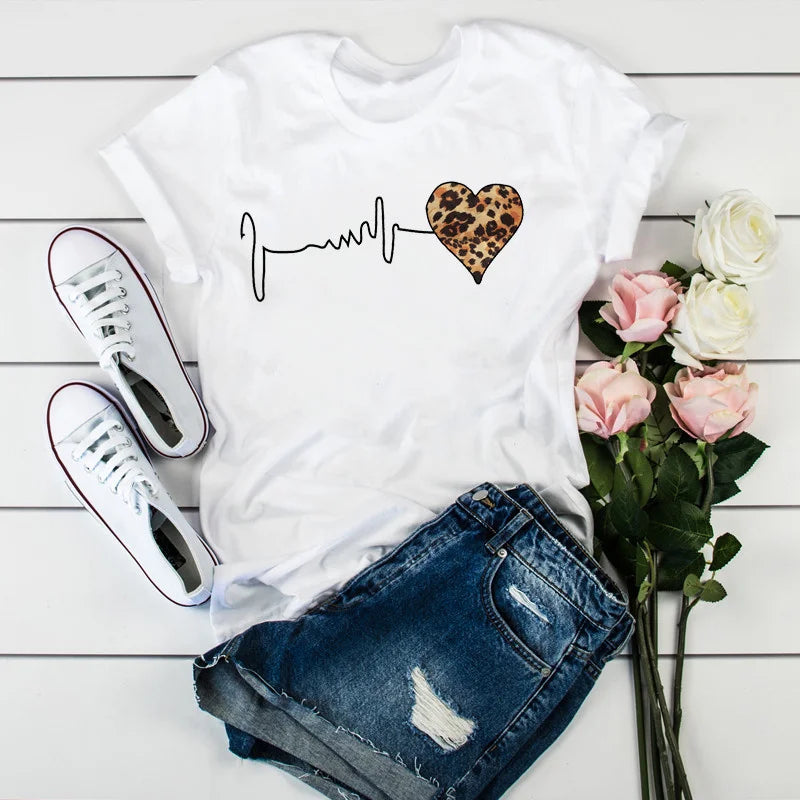 T-Shirt Donna Stampa Leopardata Harajuku – Stile Casual Estivo
