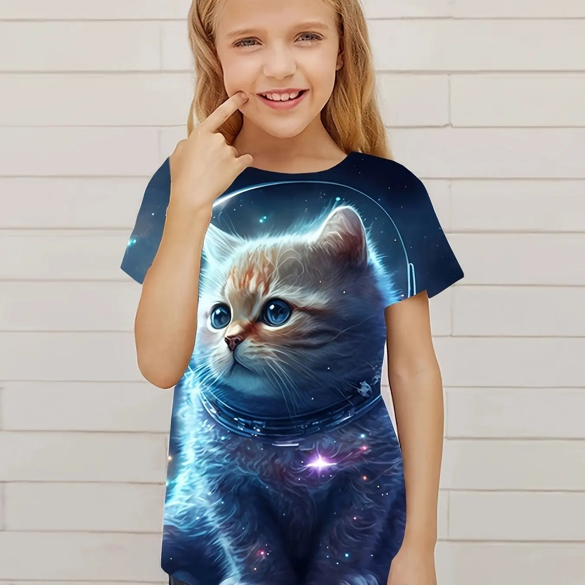 T-Shirt Bambini Gatto 3D – Stampa Simpatica Unisex