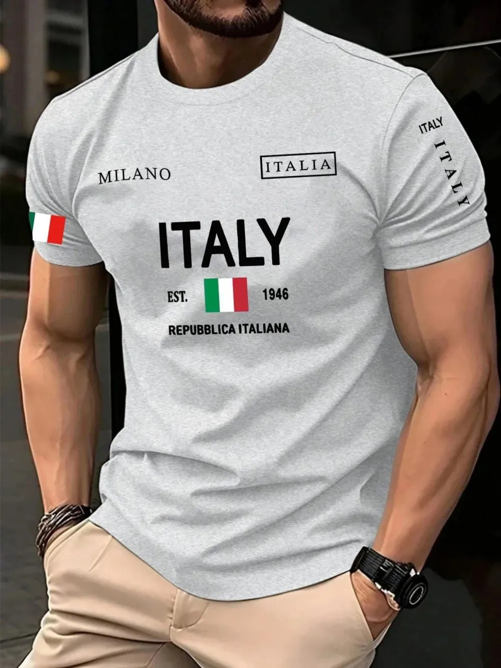 Men's T-Shirt with Letter Print – Urban Casual Style