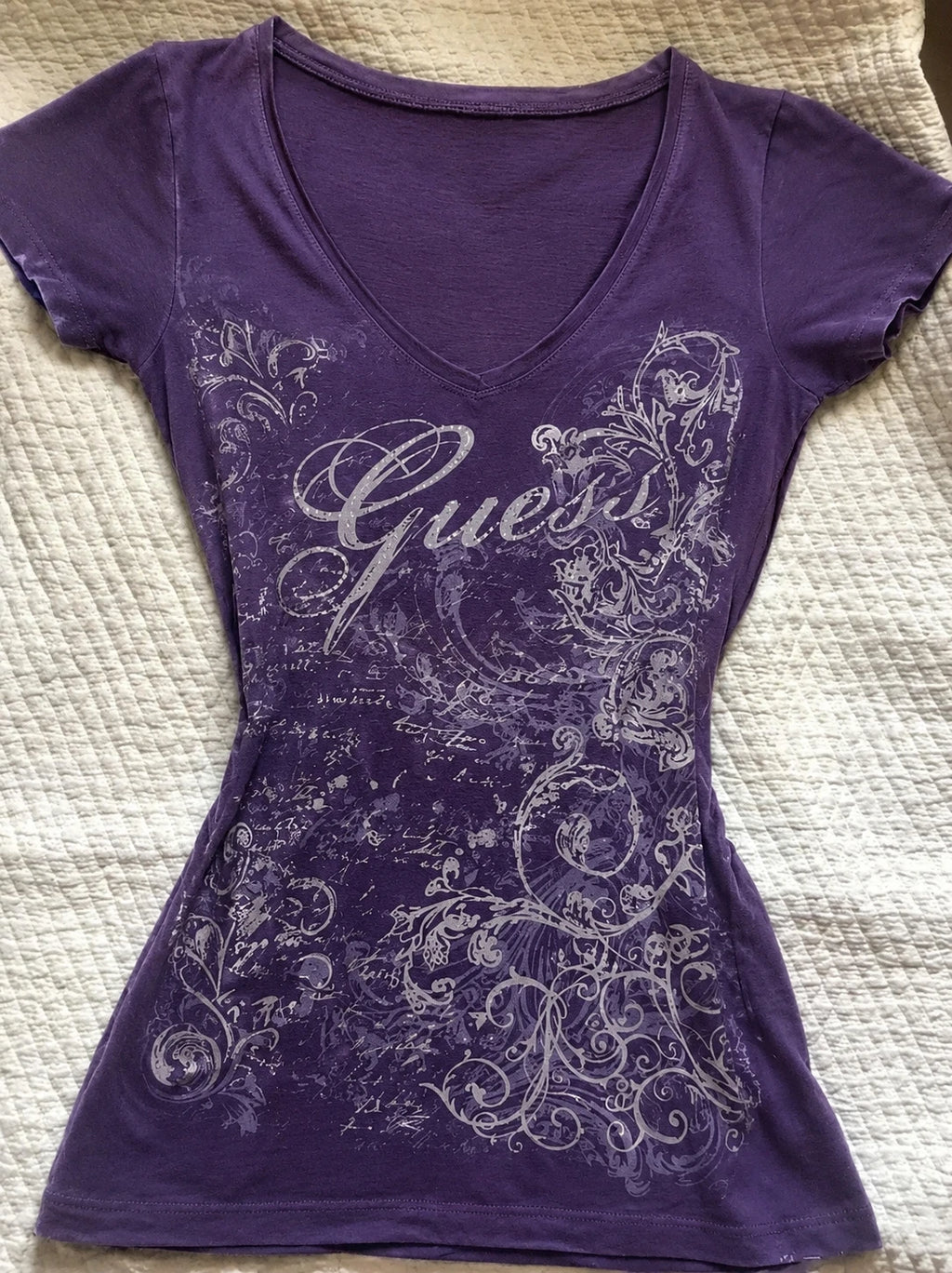 T-Shirt Donna Gothic Viola Vintage – Stile Y2K Punk Slim Fit