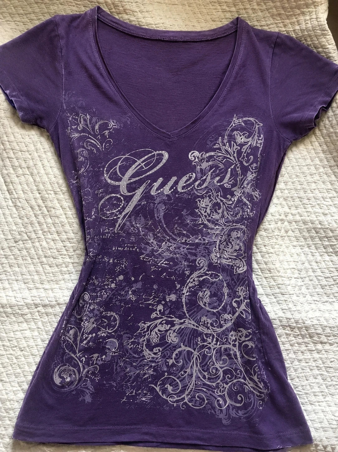 T-Shirt Donna Gothic Viola Vintage – Stile Y2K Punk Slim Fit