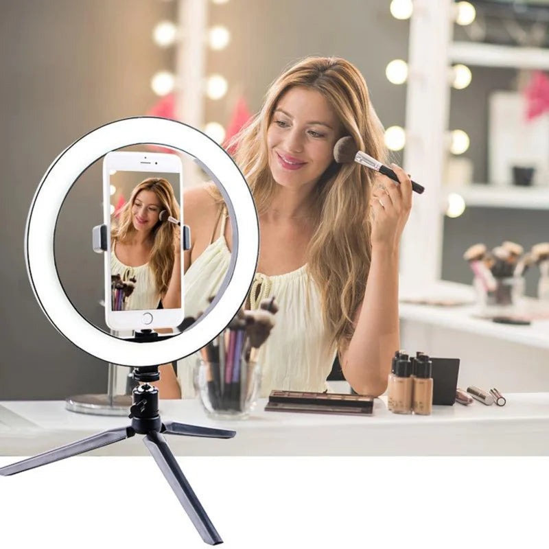 Anello Luminoso LED 10" con Treppiede - Luce per Trucco e Live TikTok