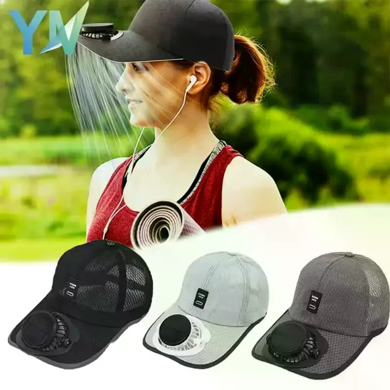 Cappello Estivo con Ventola e Pannello Solare USB