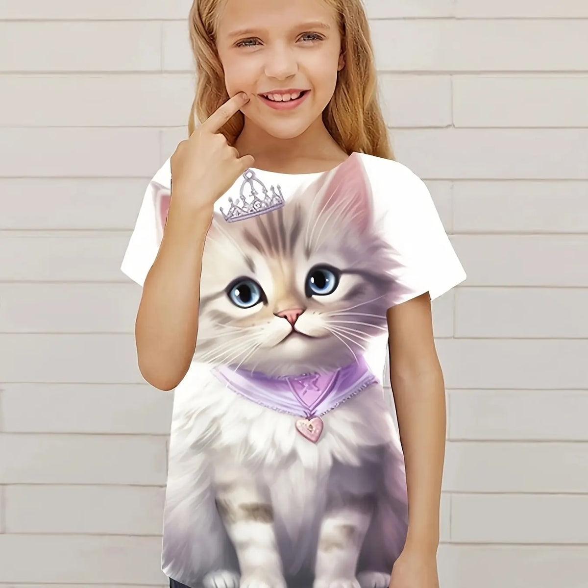 T-Shirt Bambini Gatto 3D – Stampa Simpatica Unisex