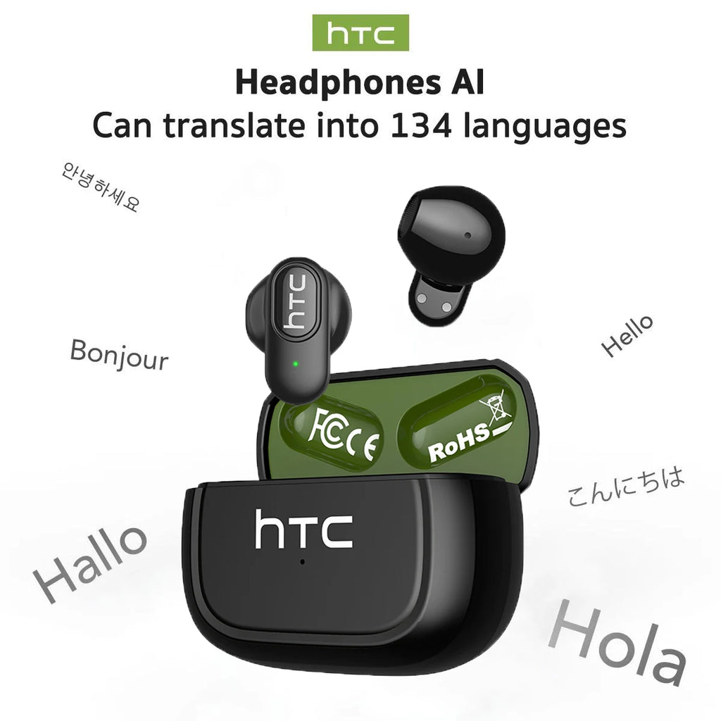 Cuffie Wireless HTC TWS con Noise Cancelling e Bluetooth 5.3