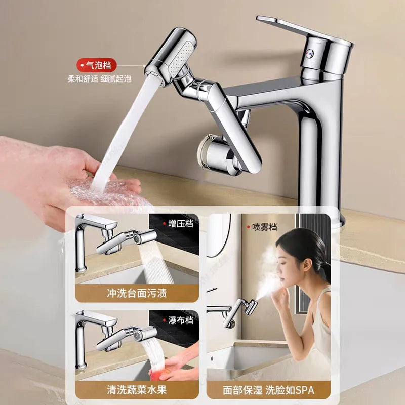 Prolunga Rubinetto Universale 1440° – 4 Modalità Spray, Filtro e Risparmio Acqua per Cucina e Bagno