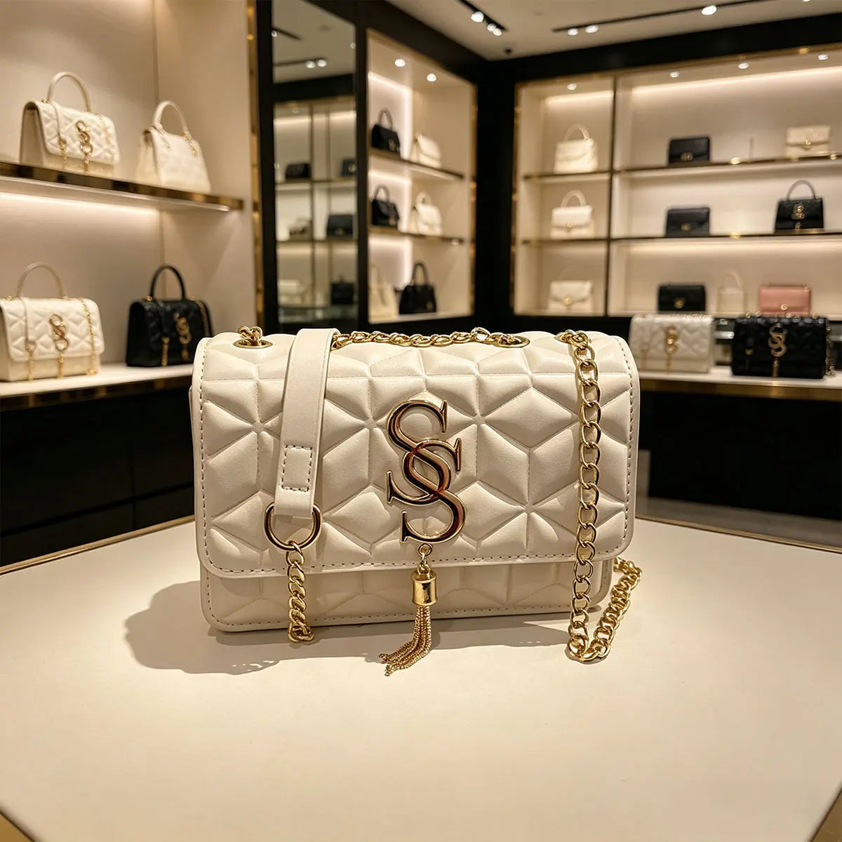 Borsa Piccola Trapuntata Argyle – Elegante Tracolla da Donna