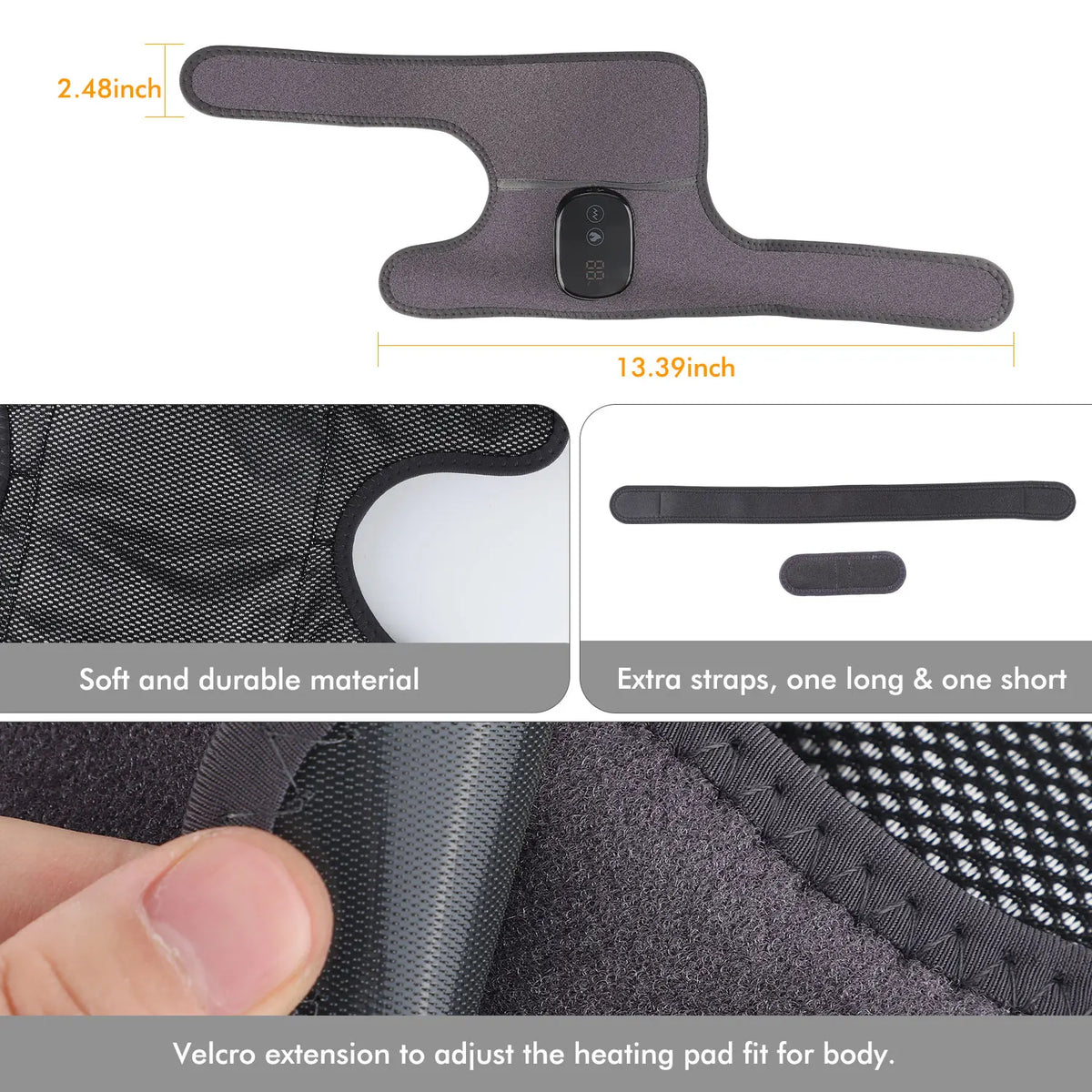 Massaggiatore Elettrico per Ginocchio 5000mAh – Riscaldamento Rapido, Vibrazione e Compressione per Spalla, Gomito e Gamba